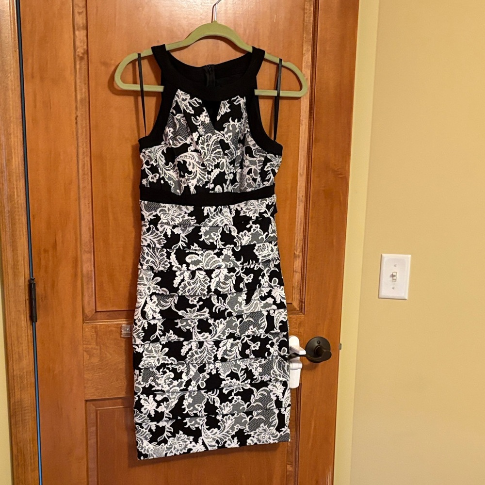 White House Black Market Lace Overlay Midi Dress